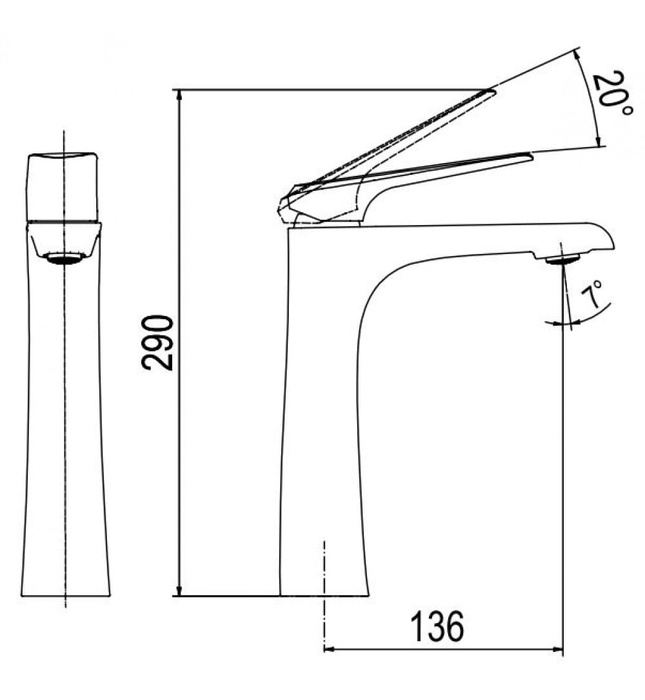 Vòi Lavabo Nóng Lạnh Platinum P.52.351