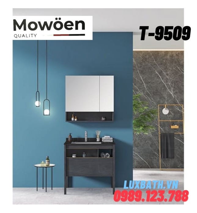 Bộ tủ chậu lavabo cao cấp Mowoen T-9509 80x50cm
