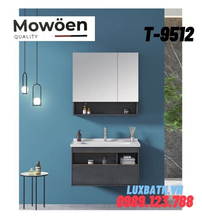 Bộ tủ chậu lavabo cao cấp Mowoen T-9512 100x48cm