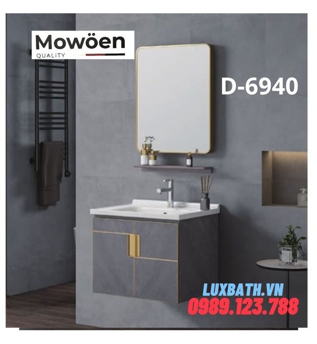 Bộ tủ chậu lavabo cao cấp Mowoen D-6940 60x48cm
