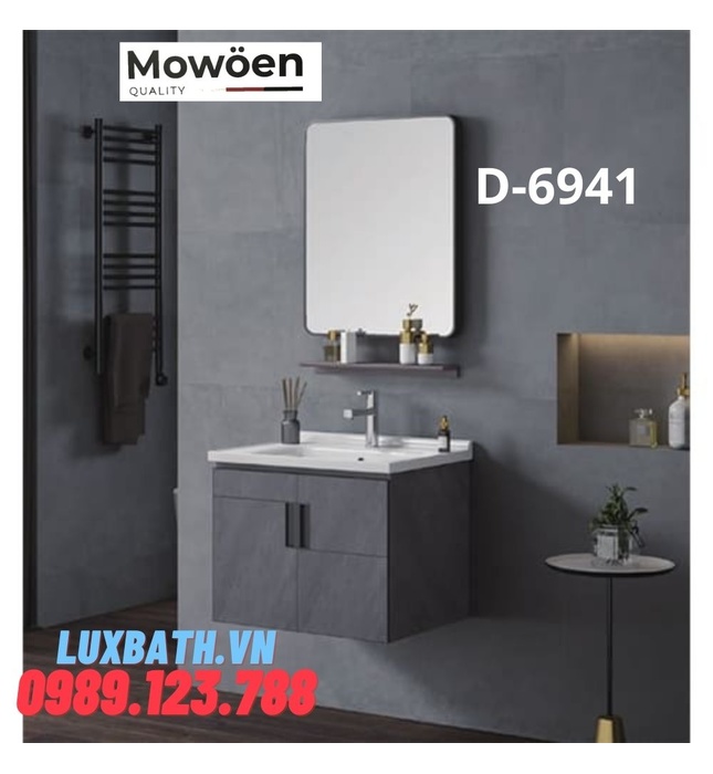 Bộ tủ chậu lavabo cao cấp Mowoen D-6941 60x48cm