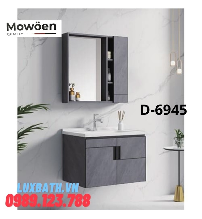 Bộ tủ liền chậu lavabo cao cấp Mowoen D-6945 80x48cm