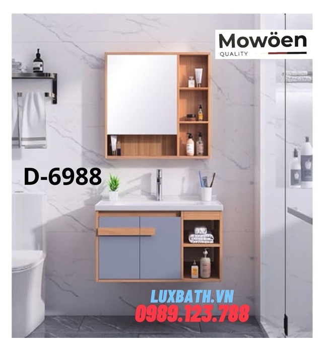 Bộ tủ chậu Lavabo cao cấp Mowoen D-6988 80x48cm