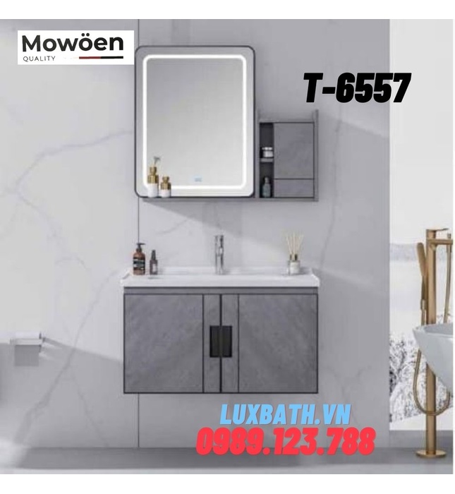 Bộ tủ chậu Lavabo cao cấp Mowoen T-6557 80x48cm