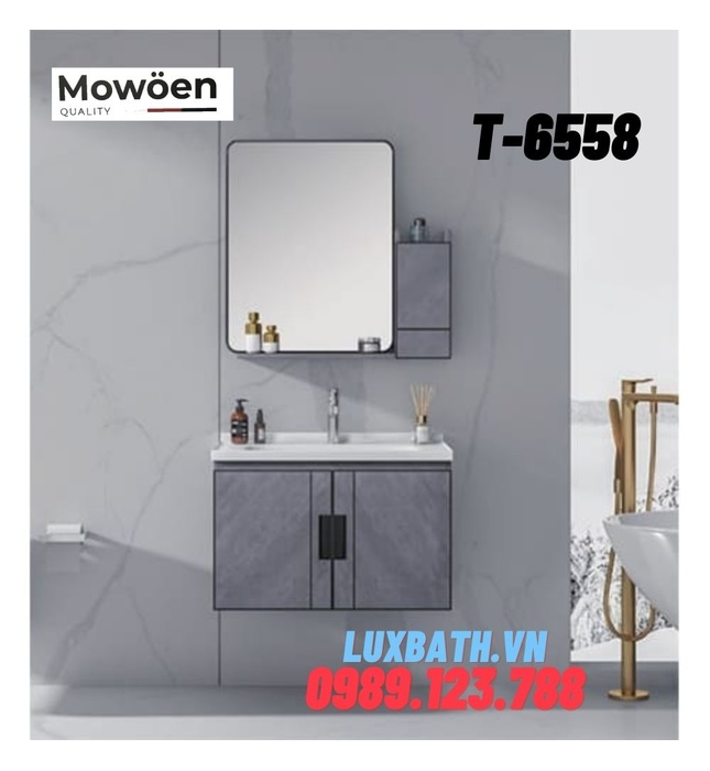 Bộ tủ chậu Lavabo cao cấp Mowoen T-6558 70x48cm