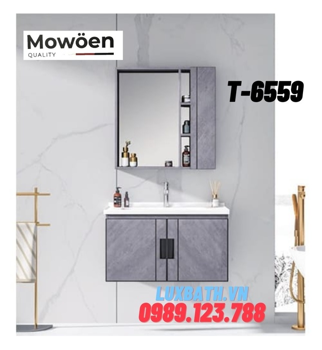 Bộ tủ chậu Lavabo cao cấp Mowoen T-6559 80x48cm
