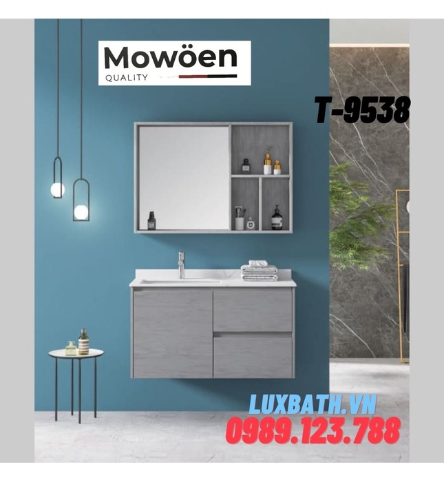 Bộ tủ chậu Lavabo cao cấp Mowoen T-9538 80x50cm