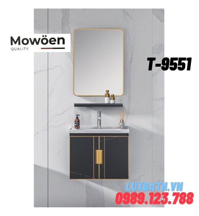 Bộ tủ chậu Lavabo cao cấp Mowoen T-9551 60x40cm