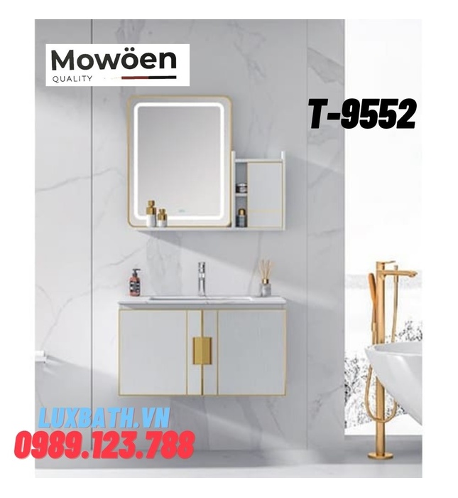 Bộ tủ chậu Lavabo cao cấp Mowoen T-9552 80x50cm