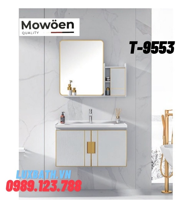 Bộ tủ chậu Lavabo cao cấp Mowoen T-9553 80x48cm