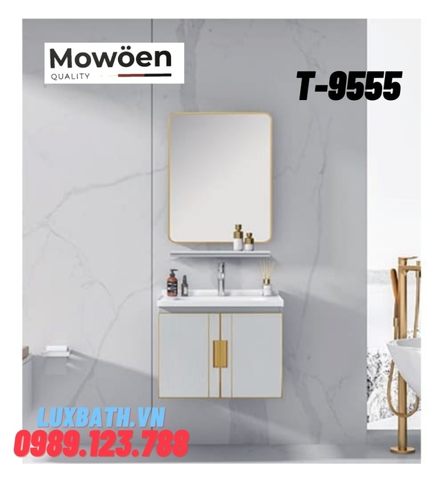 Bộ tủ chậu Lavabo cao cấp Mowoen T-9555 60x48cm