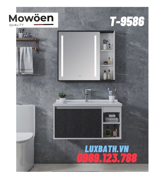 Bộ tủ chậu Lavabo cao cấp Mowoen T-9586 100x50cm