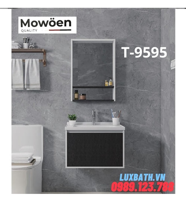 Bộ tủ chậu Lavabo cao cấp Mowoen T-9595 60x48cm