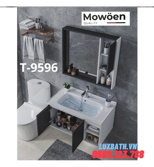 Bộ tủ chậu Lavabo cao cấp Mowoen T-9596 60x48cm