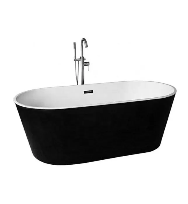 Bồn Tắm Đặt Sàn Mowoen MW8201-160WB Trắng Đen 1.6m