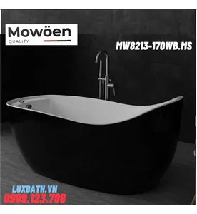 Bồn Tắm Massage Đặt Sàn Mowoen MW8213-170WB.MS Trắng Đen 1.7m