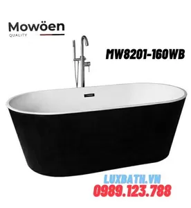 Bồn Tắm Đặt Sàn Mowoen MW8201-160WB Trắng Đen 1.6m