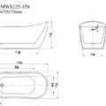 Bồn tắm đặt sàn độc lập hình cánh buồm Mowoen MW8225-150 1500cm