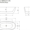 Bồn tắm lập thể đặt sàn Mowoen MW8223-170 1700cm