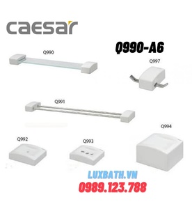 Bộ phụ kiện phòng tắm 6 món sứ Caesar Q990-A6-PW (Q990A6)