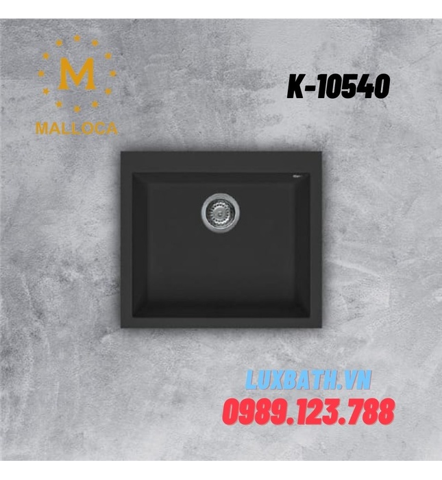 Chậu rửa chén đá 1 hố phủ Nano Malloca Nero K-10540 