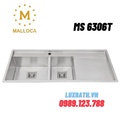 Chậu rửa chén 2 hố 1 bàn SUS304  Malloca MS 6306T