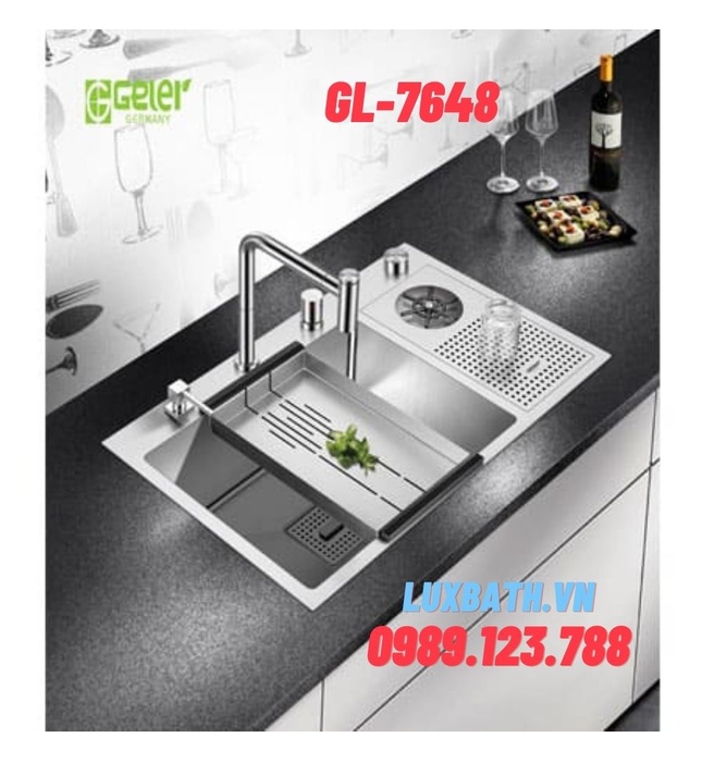 Chậu rửa bát 1 hố 1 bàn Geler GL-7648