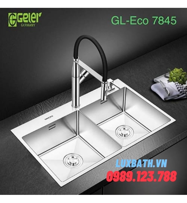Chậu rửa bát 2 hố Geler GL Eco-7845
