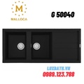 Chậu Rửa Chén Đá 2 hố 1 bàn Malloca NERO G 50040