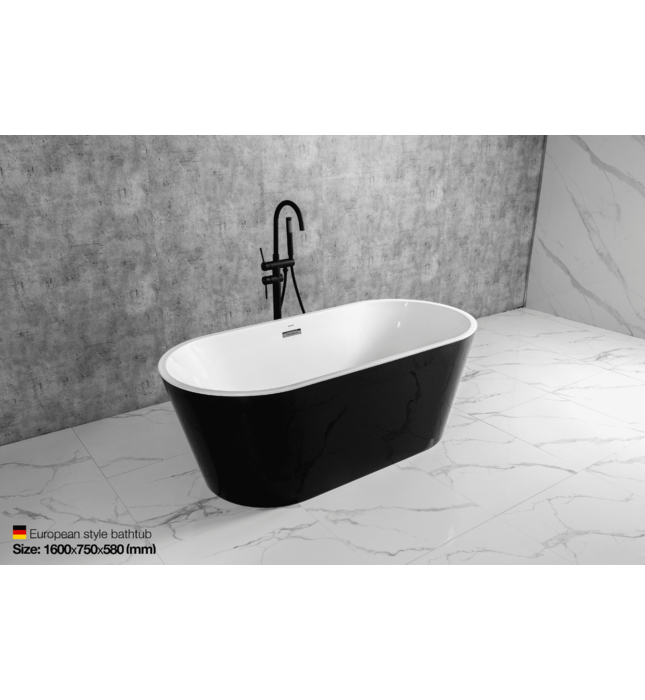 Bồn tắm lập thể trắng đen Mowoen MW8201-160WB 1600cm