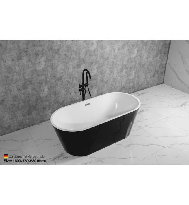 Bồn tắm lập thể trắng đen Mowoen MW8201-160WB 1600cm