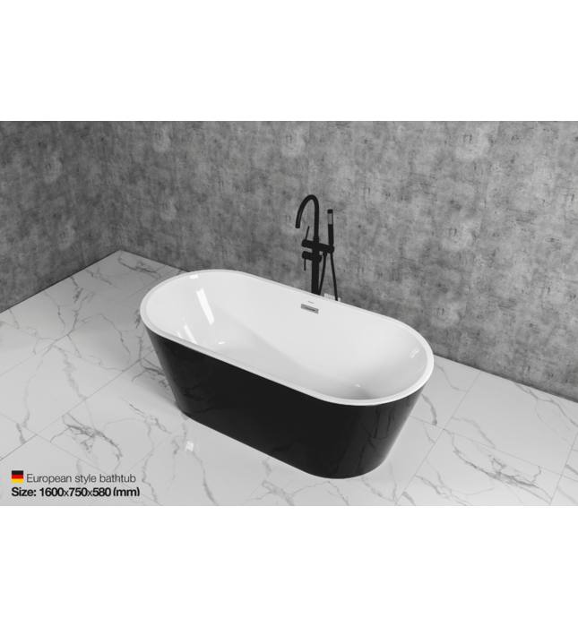 Bồn tắm lập thể trắng đen Mowoen MW8201-160WB 1600cm