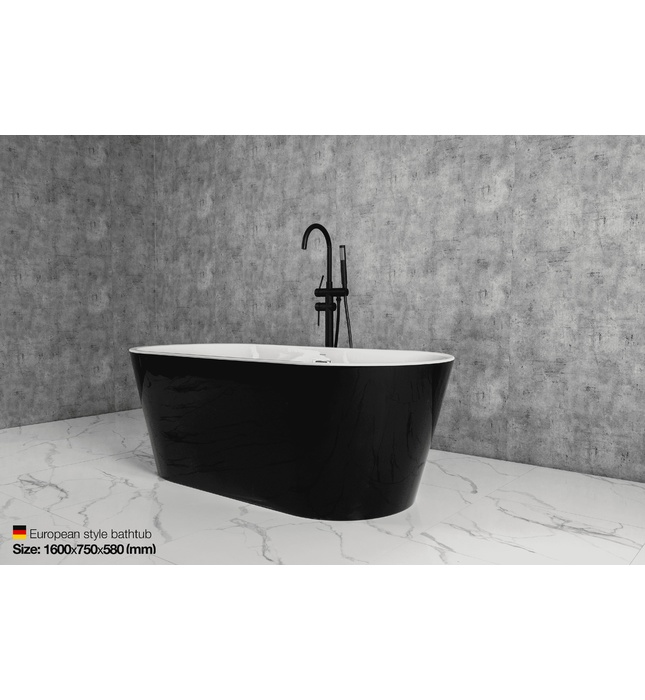 Bồn tắm lập thể trắng đen Mowoen MW8201-160WB 1600cm