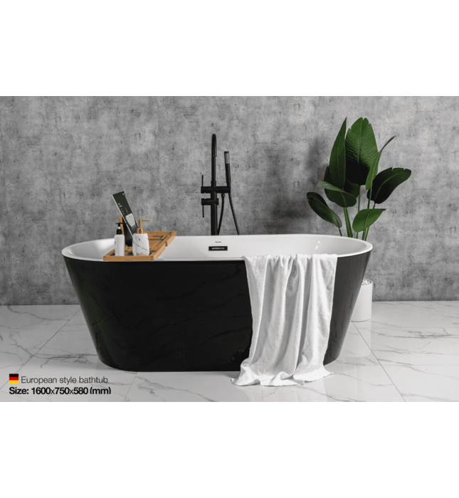 Bồn tắm lập thể trắng đen Mowoen MW8201-160WB 1600cm