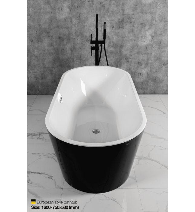 Bồn tắm lập thể trắng đen Mowoen MW8201-160WB 1600cm