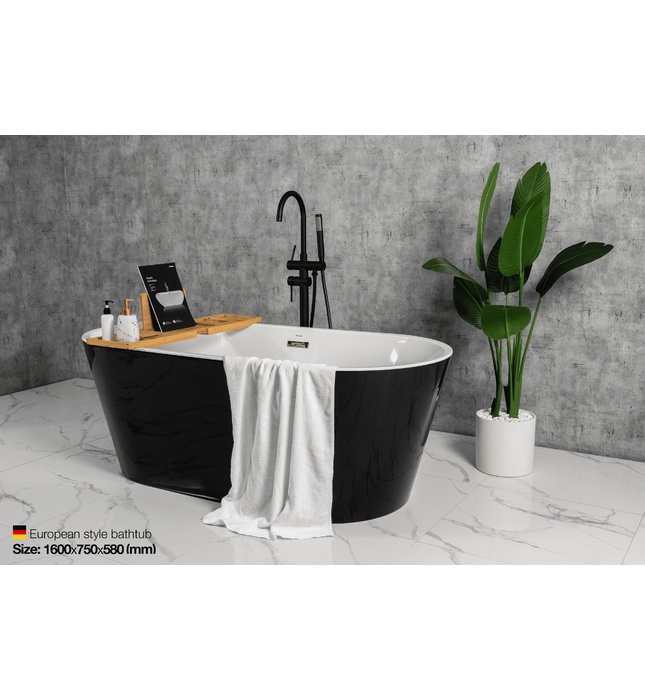 Bồn tắm lập thể trắng đen Mowoen MW8201-160WB 1600cm