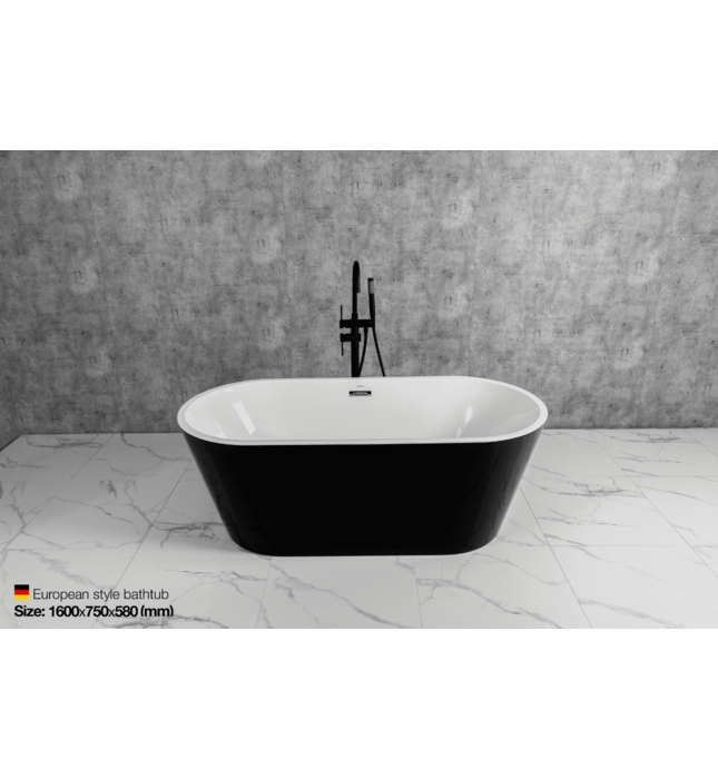 Bồn tắm lập thể trắng đen Mowoen MW8201-160WB 1600cm