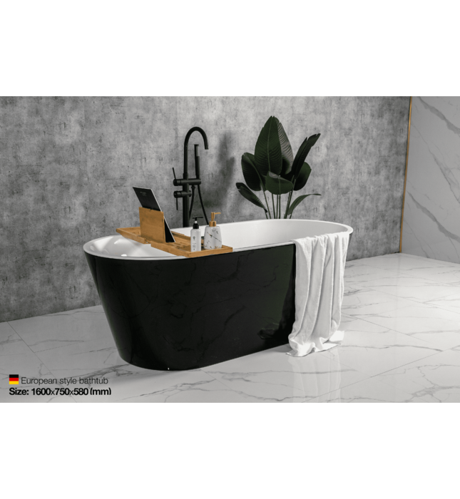 Bồn tắm lập thể trắng đen Mowoen MW8201-160WB 1600cm