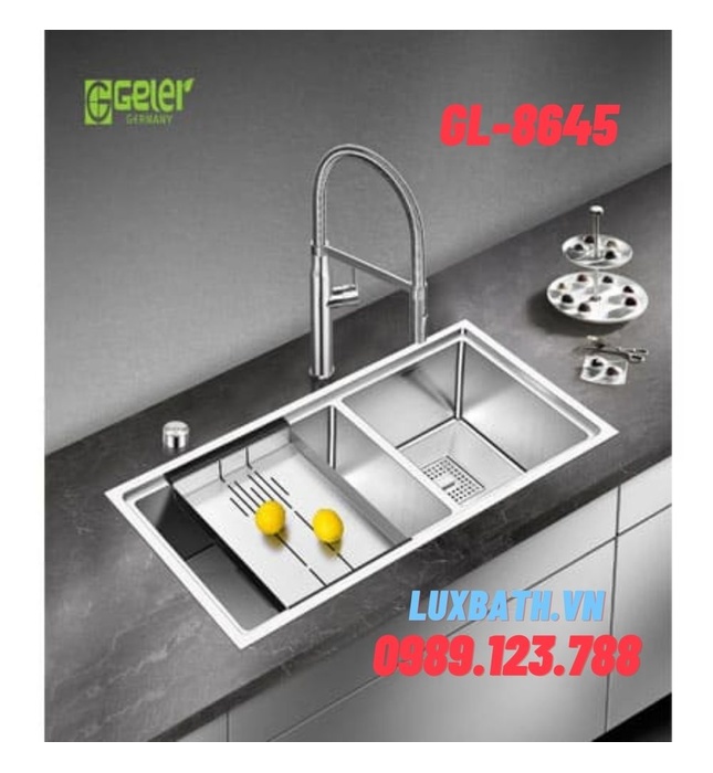 Chậu rửa bát 2 hố Geler GL-8645