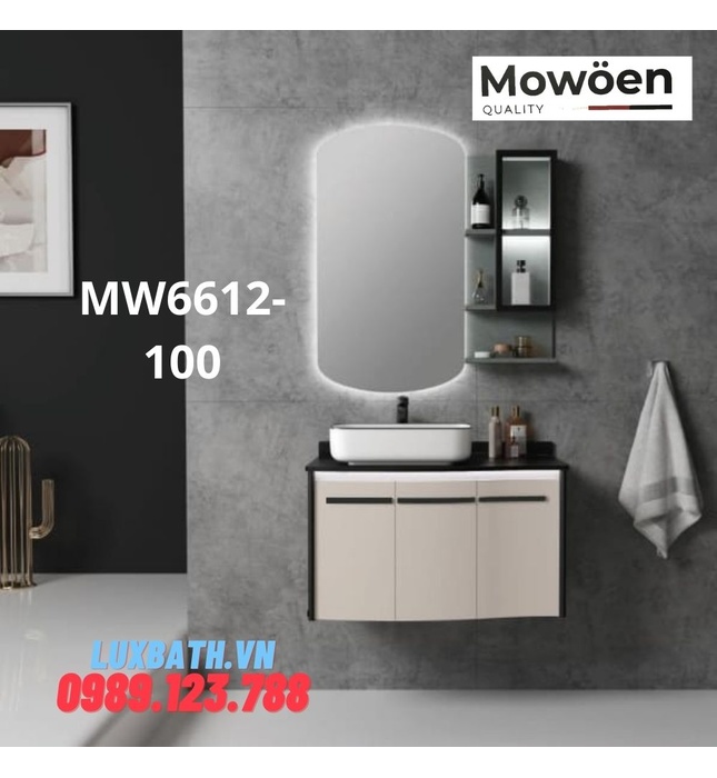 Bộ tủ chậu cao cấp đèn Led Mowoen MW6612-100 100x53cm