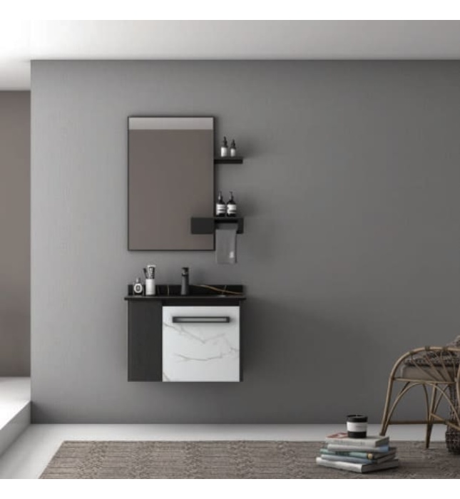 Bộ tủ chậu cao cấp đèn Led Mowoen MW6601-80 80x40cm