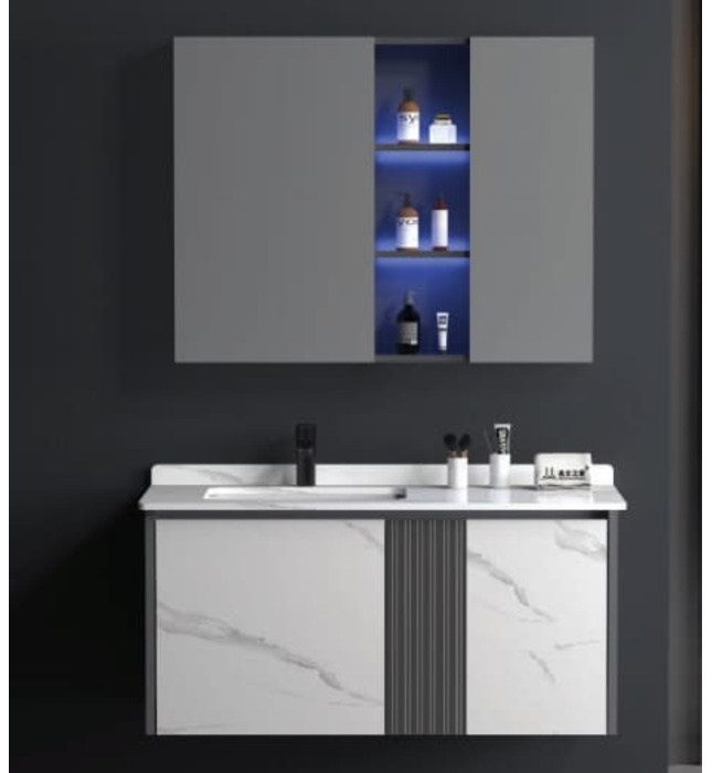 Bộ tủ chậu cao cấp đèn Led Mowoen MW6637-100 100x50cm