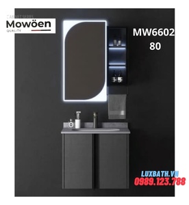 Bộ tủ chậu cao cấp đèn Led Mowoen MW6602-80 80x47cm