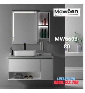 Bộ tủ chậu cao cấp đèn Led Mowoen MW6603-80 80x47cm