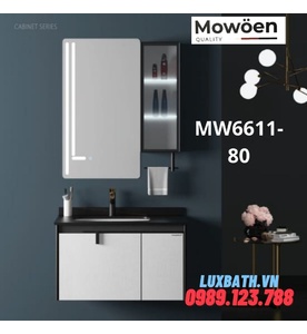Bộ tủ chậu cao cấp đèn Led Mowoen MW6611-80 80x50cm