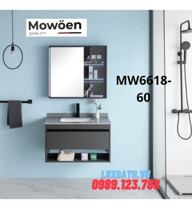 Bộ tủ chậu cao cấp đèn Led Mowoen MW6618-60 60x48cm