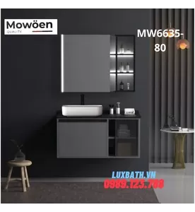 Bộ tủ chậu cao cấp đèn Led Mowoen MW6635-80 80x50cm