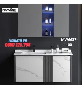 Bộ tủ chậu cao cấp đèn Led Mowoen MW6637-100 100x50cm