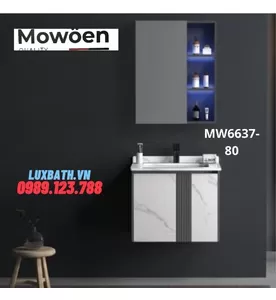 Bộ tủ chậu cao cấp đèn Led Mowoen MW6637-80 80x50cm