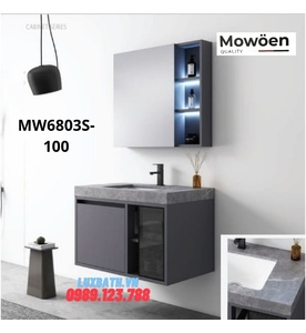 Bộ tủ chậu cao cấp đèn Led Mowoen MW6803S-100 100x48cm